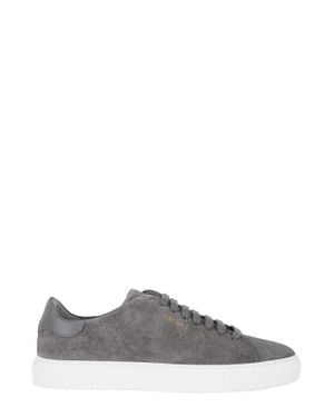 Axel Arigato Dark Clean 90 Suede Metallic-Logo Leather Sneakers - Gray
