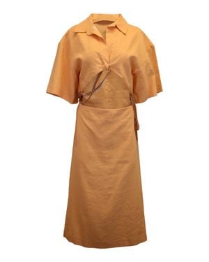 Christopher Esber Beaded Midi Shirt Dress - Brown