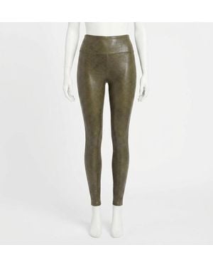 Spanx Faux Leather Croc Legging - Green