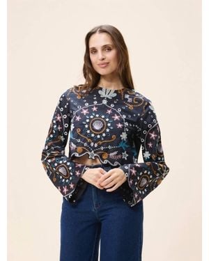 Cleobella Leela Long Sleeve Top - Blue