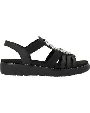Remonte Synthetic Heel Strap Sandals - Black