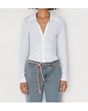 Sundry Long Sleeve Button Down Top - White