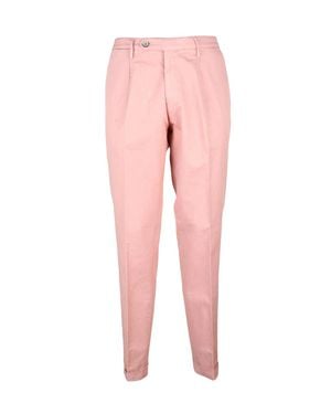Michael Coal Cotton-Linen Stretch Pants - Pink