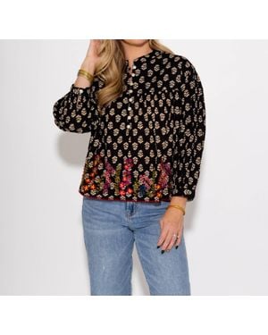 Ivy Jane Field Of Flowers Top - Black
