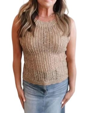 Blu Pepper Crochet Knit Tank Top - Blue
