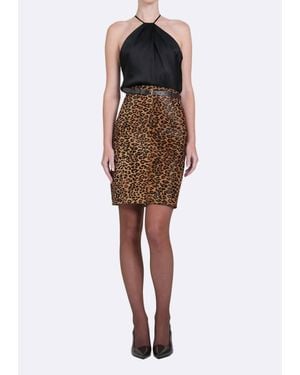 NonChalant Label Elva Halter Top - Brown