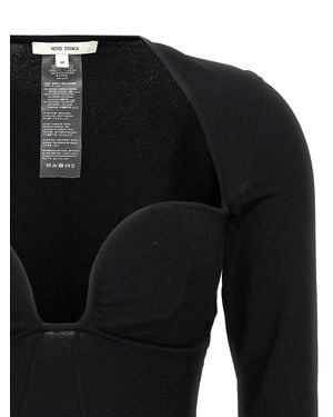 Nensi Dojaka Viscose Tank Tops - Black