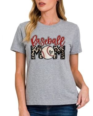 PPD Wholesale Baseball Mom Graphic Tee - Gray