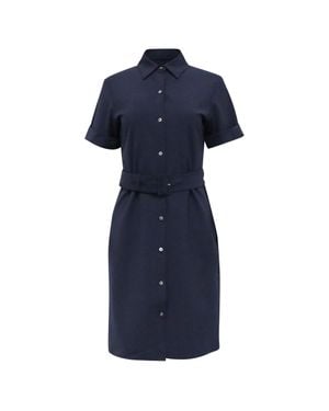 Theory Belted Shirt Dress - Blue