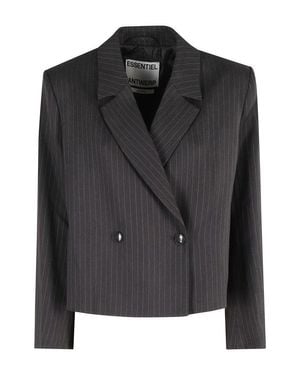 Essentiel Antwerp Itzel Cropped Blazer - Black