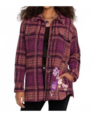 Johnny Was Georgianna Shirt Jacket - Purple