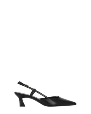 Stuart Weitzman Vinnie 50 Polished Leather Slingback - White