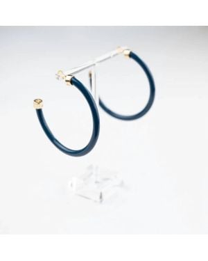 Hoo Hoops Acrylic Hoop Earrings - Blue