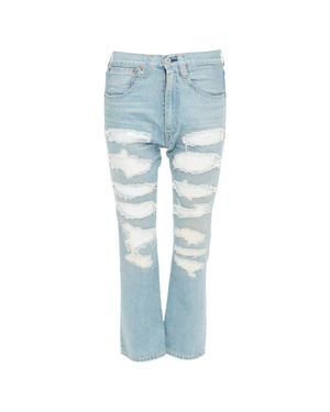 Junya Watanabe Denim 2020 Light Sequin Embellished Mid Rise Jeans Xs - Blue