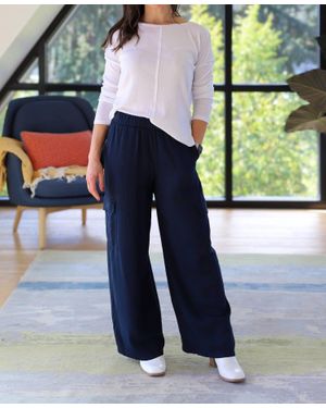 Stateside Dove Modal Wide Leg Cargo Pant - Blue