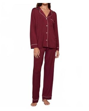 Eberjey Gisele Long Pajama Set - Red