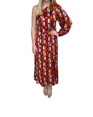 FRNCH One Shoulder Maxi Dress - Red