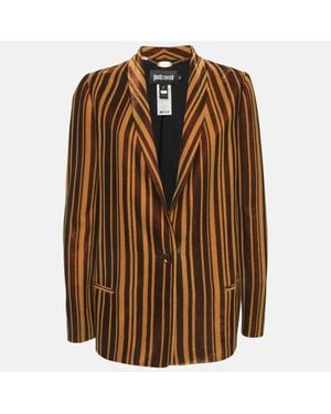 Just Cavalli Striped Metallic Blend Regular Blazer - Brown