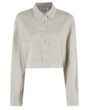 Low Classic Linen Pocket Crop - White