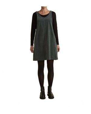 cut-loose Lux Corduroy Overall Dress - Black