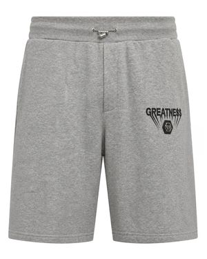 Philipp Plein Fleece Shorts Greatness - Gray