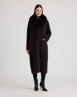 NVLT Longline Coatigan With Removable Faux Fur Collar - Black
