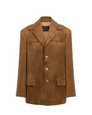 Dondup Structured Boxy Jacket With Notched Lapel - Brown