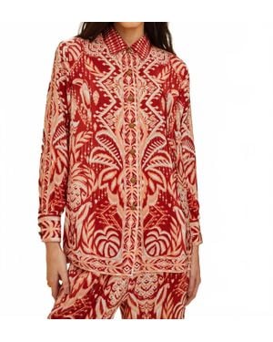 FARM Rio Tropical Tapestry Pajama Shirt - Red
