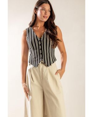 TRUEDAMES In The Quiet Shade Woven Vest - Natural