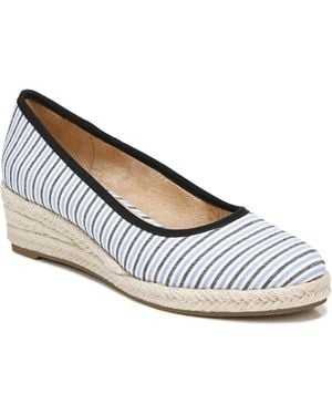 LifeStride Striped Espadrille Wedge Heels - Blue