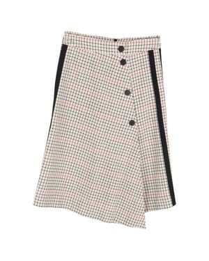 Maje Plaid Asymmetric Midi Skirt - Natural