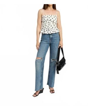En Saison Harley Peplum Top - Blue