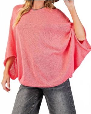 Easel Dolman Sleeve Knitsweater - Pink
