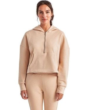 Tridri Alice Half-Zip Hooded Sweatshirt - Natural