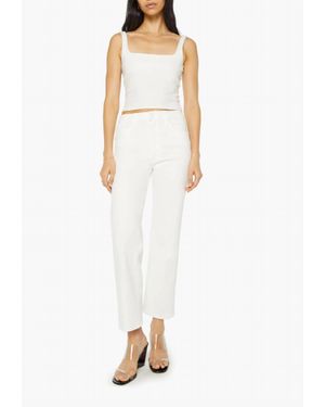 Mother The Rambler Zip Ankle Jeans - White
