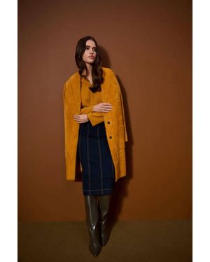 Joseph Ribkoff Feather Yarn Sweater Knit Coat - Brown