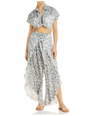 Surf Gypsy Printed Cover-Up Swim Pants - White