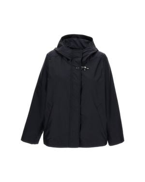 Fay Water-Repellent Technical Poplin Short Parka - Black