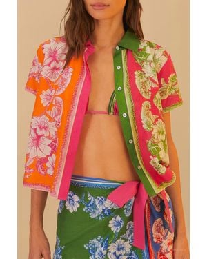 FARM Rio Mixed Scarves Floral Elegance Shirt - Orange