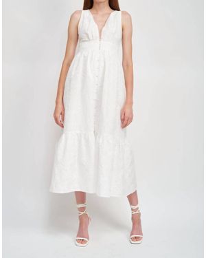 En Saison Jacquard Dress - White
