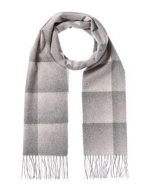 Amicale Cashmere Ombre Grid Cashmere Scarf - Gray