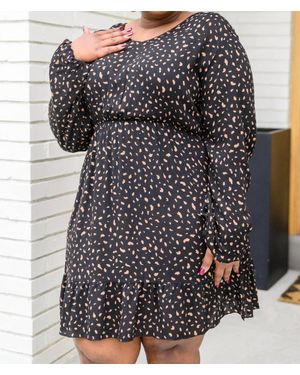 Now N Forever Make Your Happiness Long Sleeve Dress - Gray