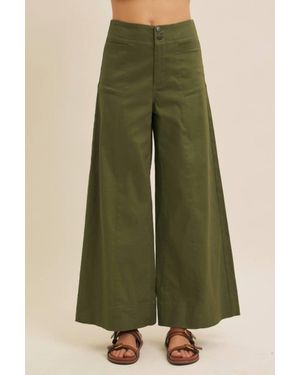 In February Melissa Stretchy Wide Leg Pant - Green