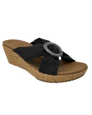 Skechers Beverlee Sail Twist Wedge Sandals - Black