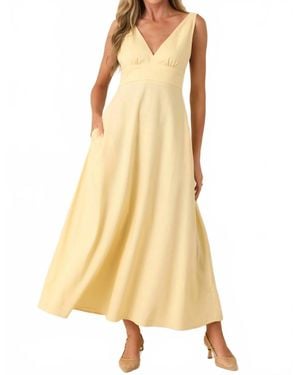 MINKPINK Kaia Linen Blend Maxi Dress - Metallic