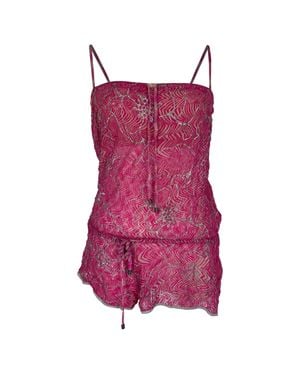 Missoni Printed Sleeveless Rompers - Purple