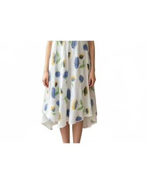 Lowie Floral Gauze Cotton Dress - Black