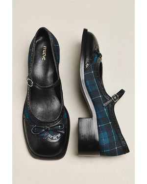 Maeve Bow Mary Jane Brogue Heels - Black