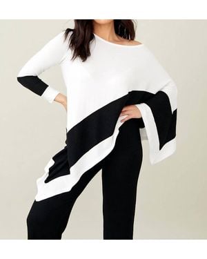 French Kyss Soft Stretch Asymmetrical Top - Black