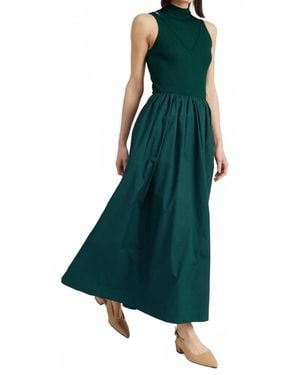 En Saison Sigrid Mixed Media Maxi Dress - Green